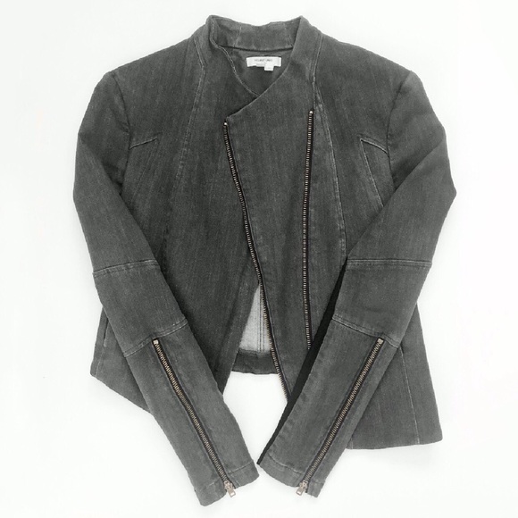 Helmut Lang Cropped Moto Denim Jacket 